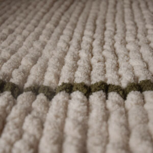 Plaid blanc lait et vert olive