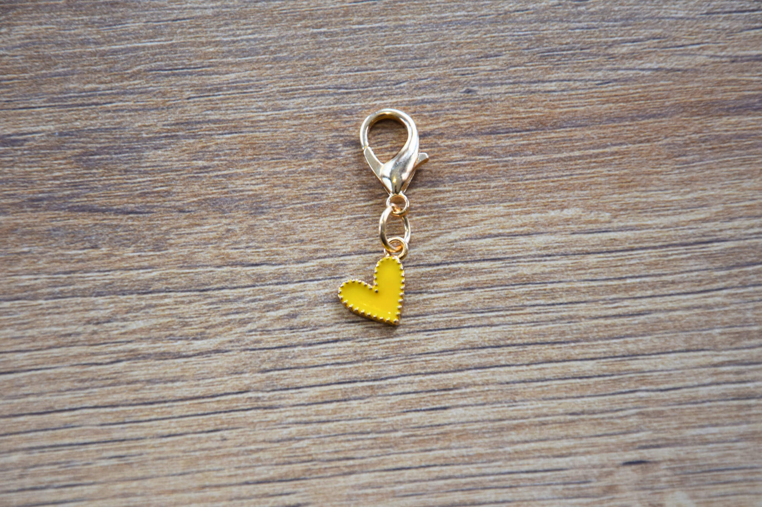 pampille petit coeur jaune pour personnalisation