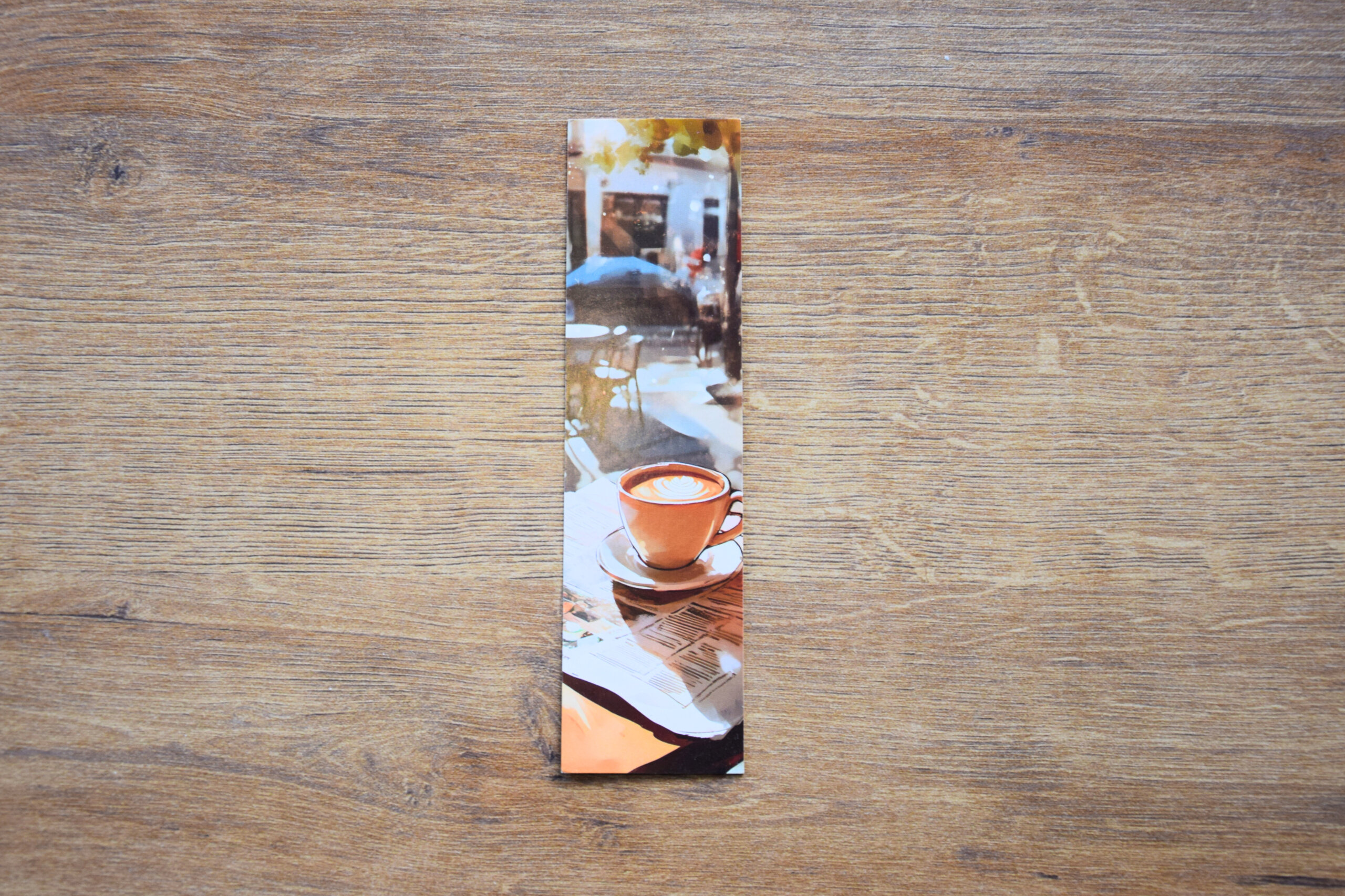 Marque-page illustré personnalisable collection cup of coffee terrasse de café parisien ambiance vintage