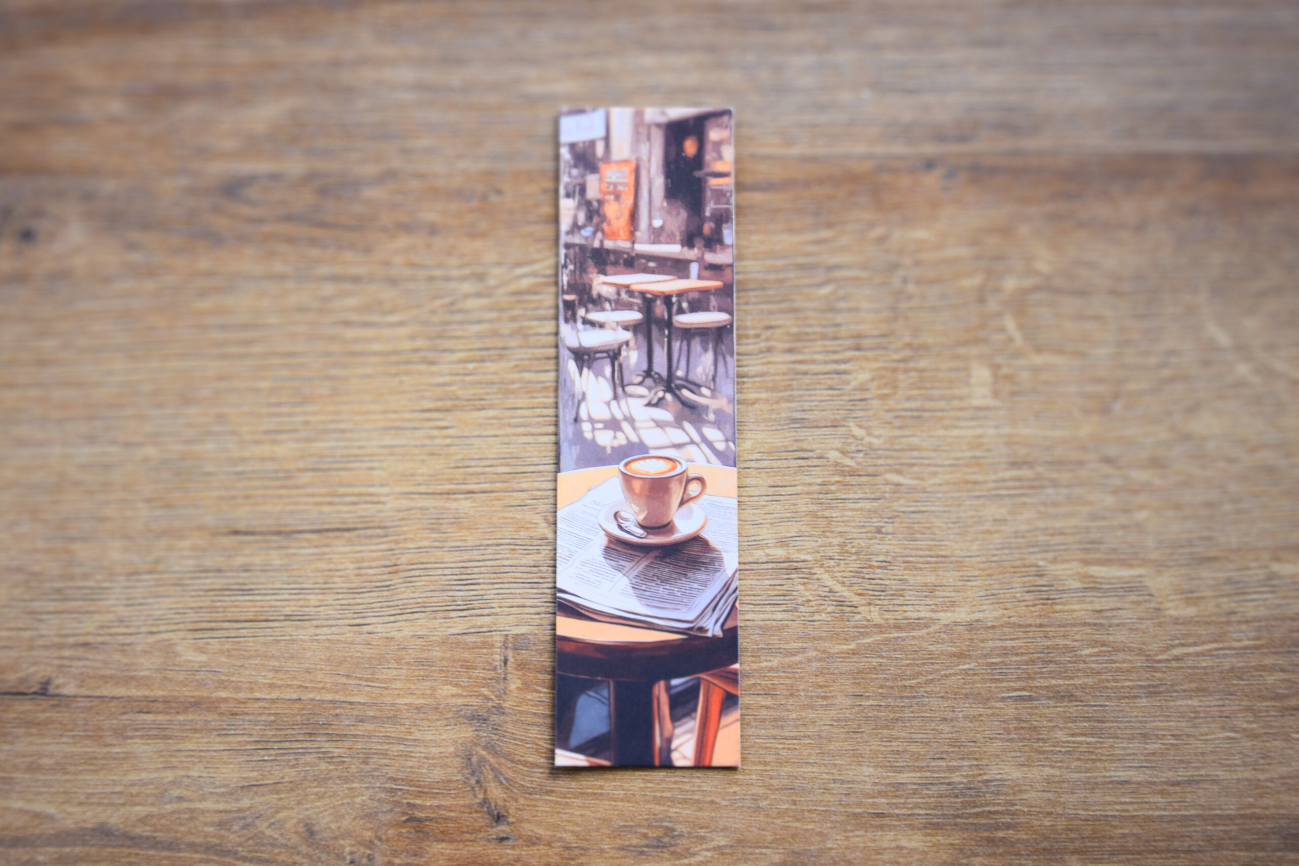 Marque-page illustré personnalisable collection cup of coffee terrasse de café parisien ambiance vintage