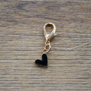 pampille breloque petit coeur noir pour personnaliser les marque-pages